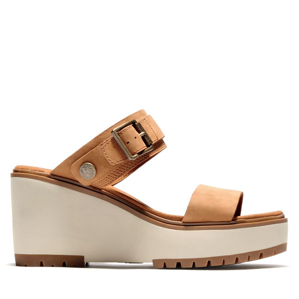 Timberland Womens Sandals Koralyn Wedge - Brown - India SO5962308